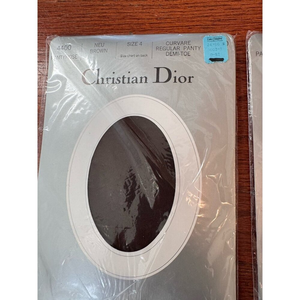 VTG NEW Christian Dior Pantyhose Lot of 7 Size 3 & 4 Brown Beige Black Navy - Picture 2 of 13